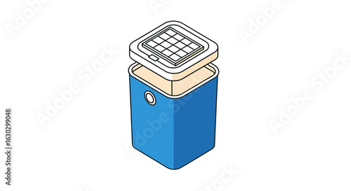 Blue cooler with lid open, picnic container, outdoor storage