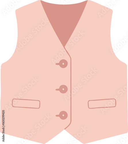 Pink Vest Flat Vector Illustration Fashion Apparel Garment