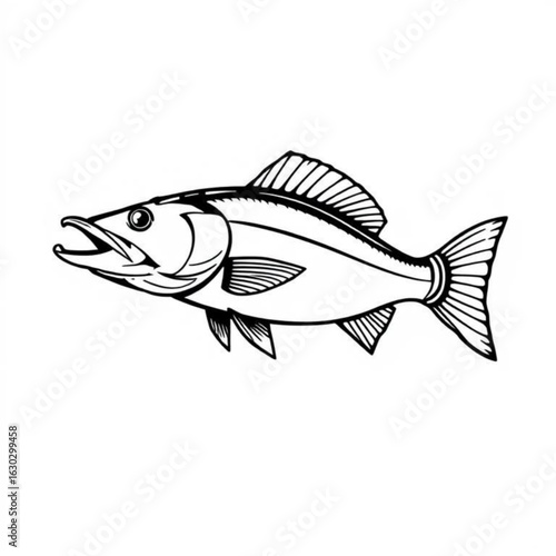 Black Pike Fish Animal Icon