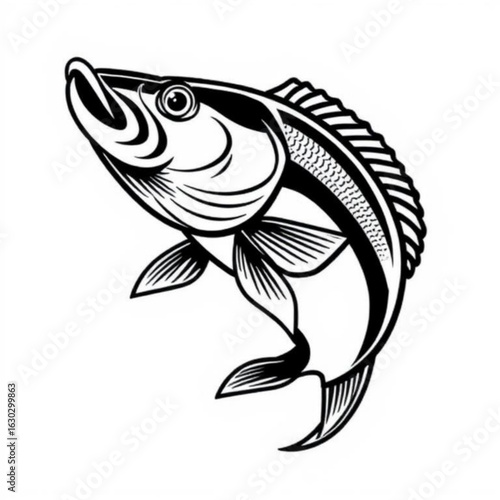 Black Pike Fish Icon