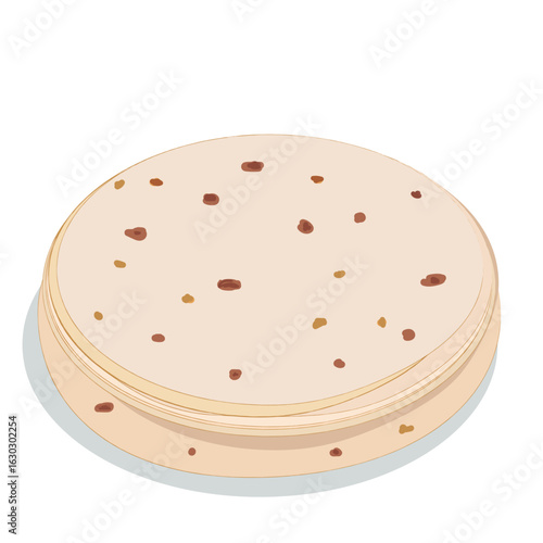 Traditional Chapati Tortillas. Indian Chapati Tortilla Illustration