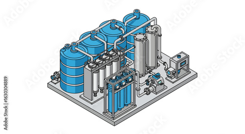 Industrial water treatment plant equipment machinery system