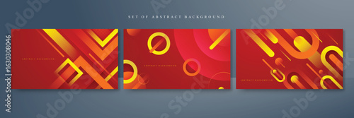 Abstract red and yellow background design for poster template on web backdrop banner brochure website flyer landing page presentation certificate and web​ Banner