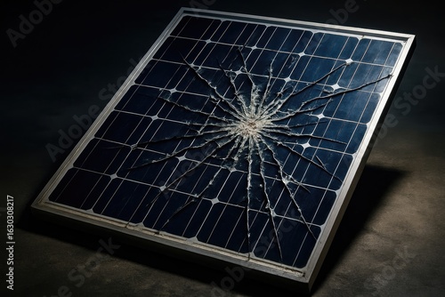 Damaged solar panel