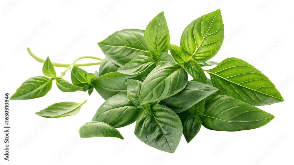 Basil leaves on transparent background Basil leaves on transparent background