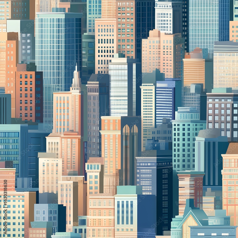 Abstract city skyline seamless tile futuristic cityscape graphic background Abstract city skyline seamless tile futuristic cityscape graphic background