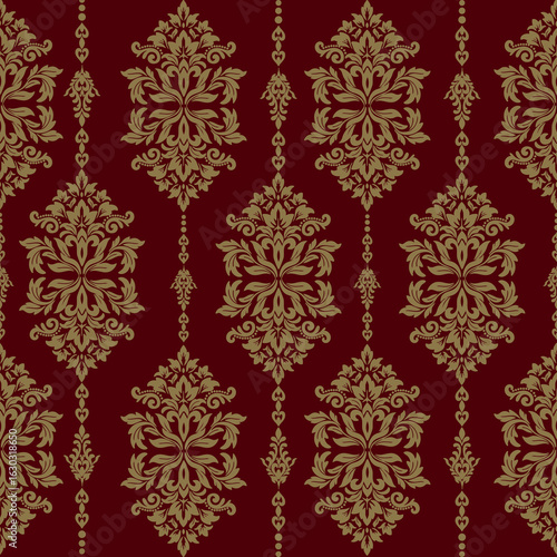 Classic Damask Seamless
Pattern - Vector Illustration for Elegant Textile
Design,Damask,Jacquard loom, Brocade, Satin weave,ethnic, geometric, textile, fabric, motif, retro