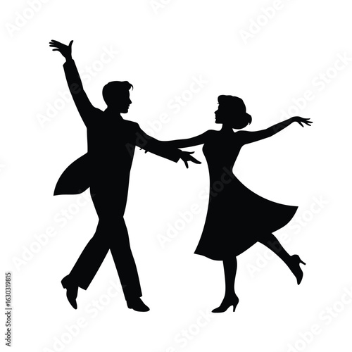 Silhouette of a couple dancing ballroom style