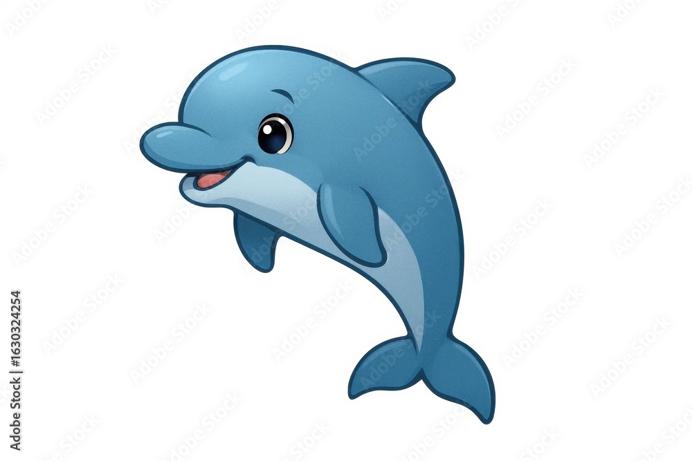 Fototapeta premium Joyful leap of a playful dolphin in a serene ocean setting