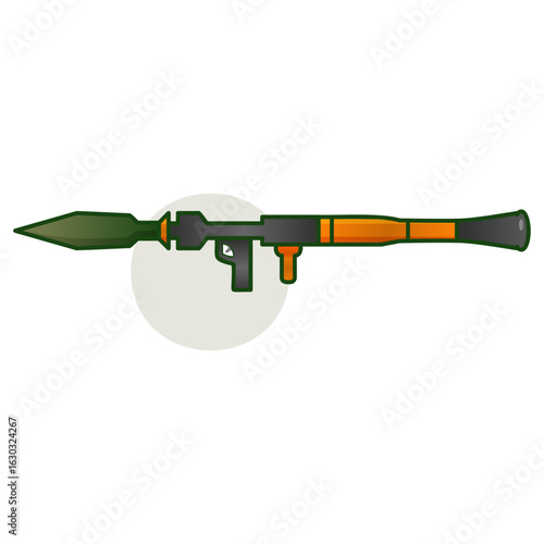 Flat design rocket propelled grenade launcher weapon vectors illustration
