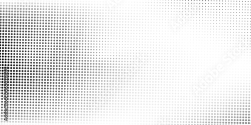 Grunge halftone gradient background. Faded grit noise texture. White and black sand wallpaper. Retro pixelated backdrop. Anime or manga style comic overlay.
