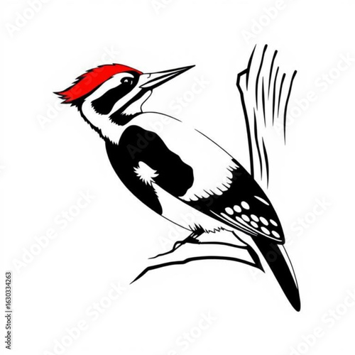 Pileated Woodpecker Animal illustration