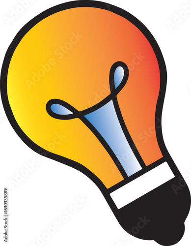 Glowing lightbulb with gradient colors idea innovation