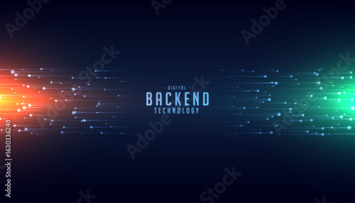 backend technology concept with glowing lines background