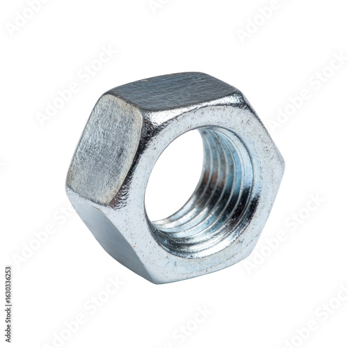 Close-up of a metallic hexagonal nut (1)