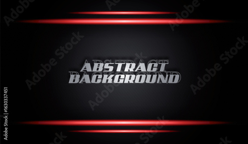 Abstract Black Background with Red Glowing Technology Lines