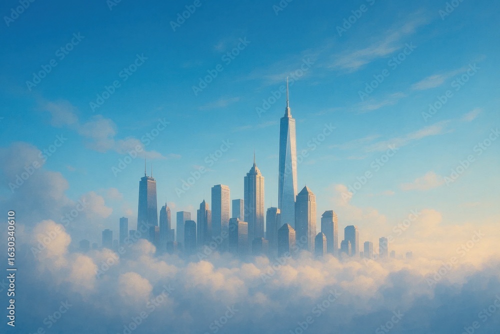 Obraz premium A City's Dreamscape at Dawn
