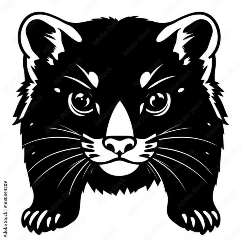 Obraz premium Polecat Animal Black Icon
