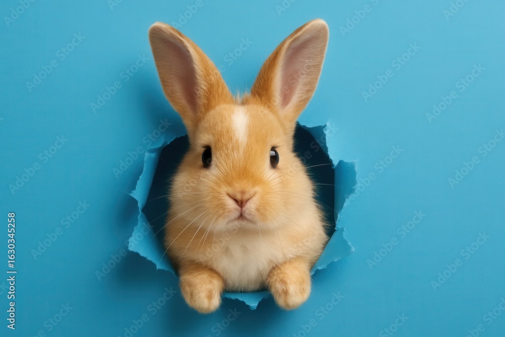 Obraz premium A rabbit's gentle curiosity