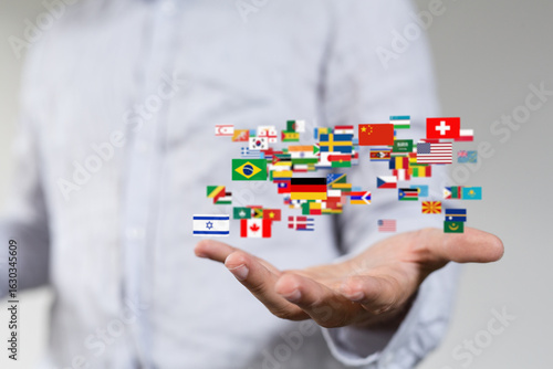 Wallpaper Mural Connecting businesses worldwide.  International trade, global partnerships, and worldwide reach. Torontodigital.ca