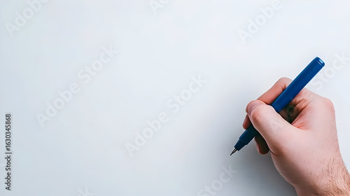 Macro Shot of a Blue Marker Pen Being Held with a Hand. Teacher Writing Equations on a Whiteboard with Mathematical Formulas