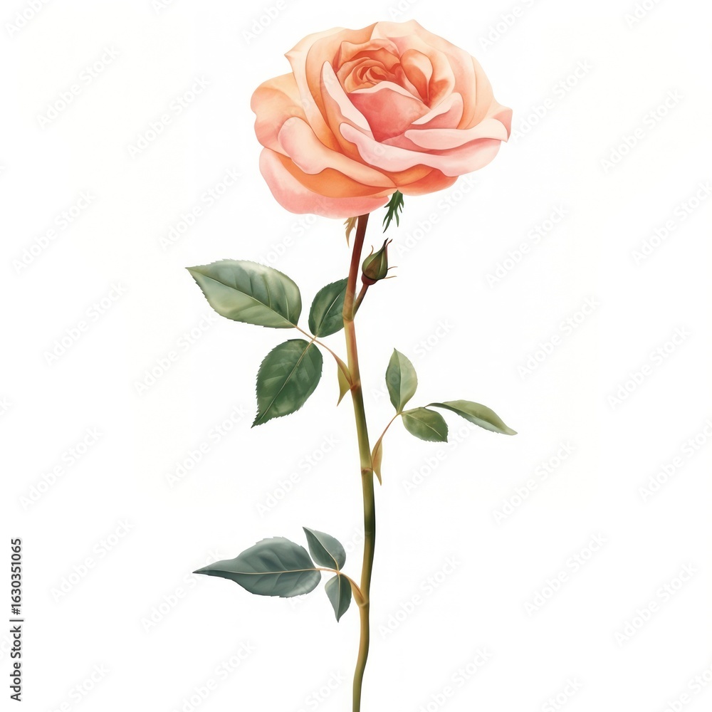 Obraz premium Pastel coquette rose illustration flower art.
