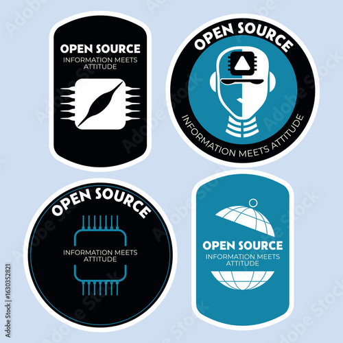 Chatbot mobile application with Artificial Intelligence Concept Sticker Collection