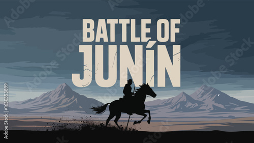Battle of Junín Historical Event Horseback Victory Illustration