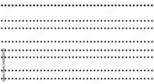 Minimalist black and white pattern of repeating dotted lines on a clean white background