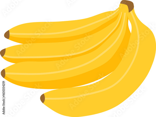 Bananas fruits, isolated on a white background, vector illustration. Bunch of bananas. Design element for posters, banners, packaging. Sweet tropical exotic fruits. 