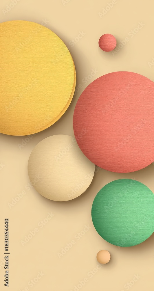 Obraz premium Abstract composition of overlapping circles in pastel colors