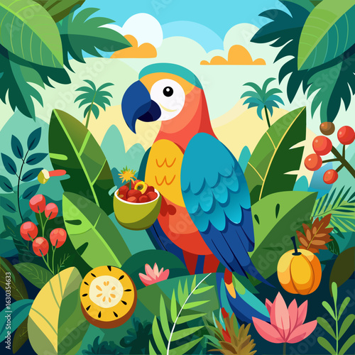 parrot on the tree