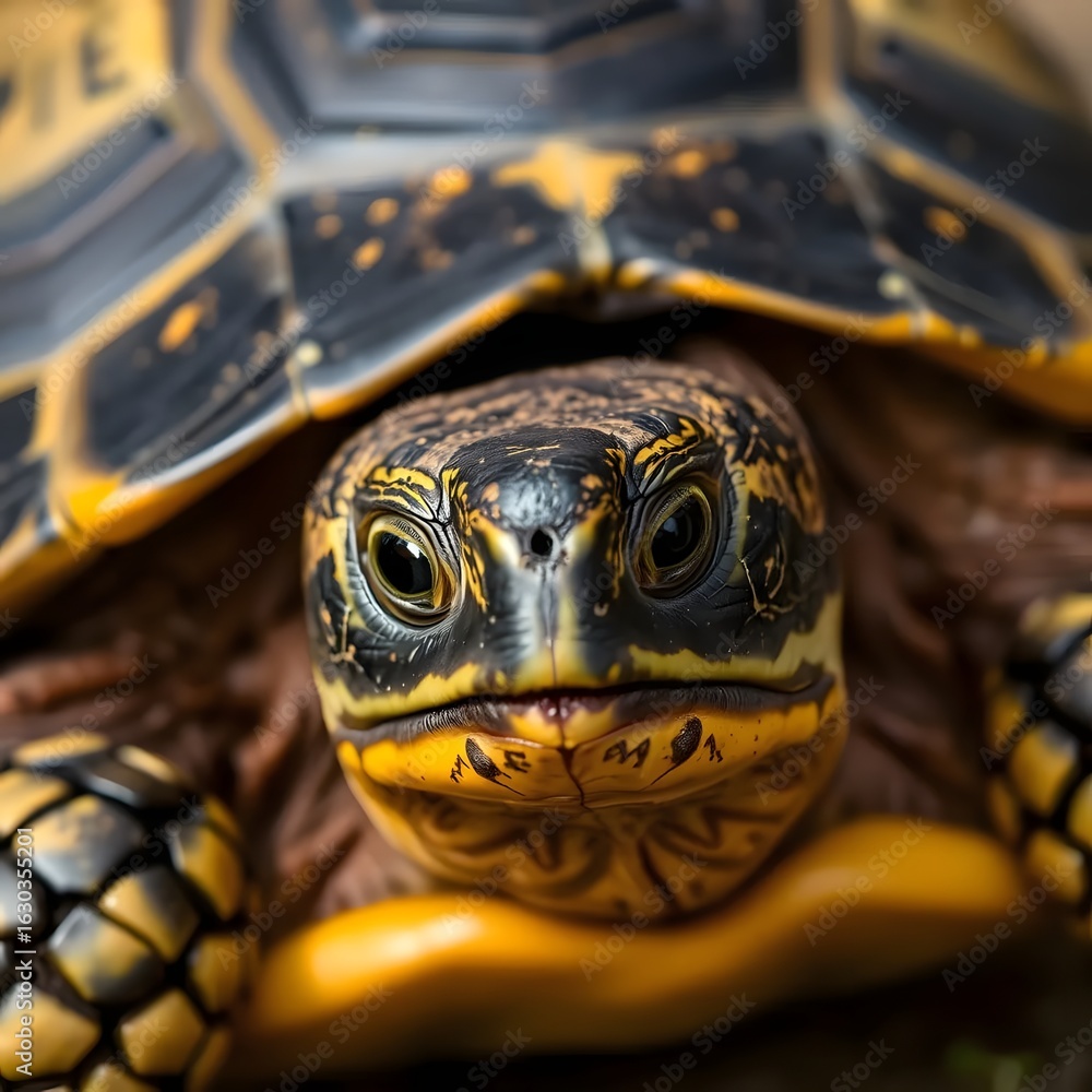 Obraz premium Close-up illustration of turtle's face