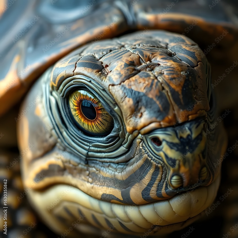 Obraz premium Close-up illustration of turtle's face