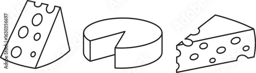 Cheese illustration cheese wedges cheese wheel food dairy