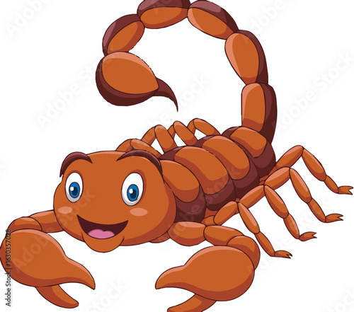 scorpion cartoon isolated on white