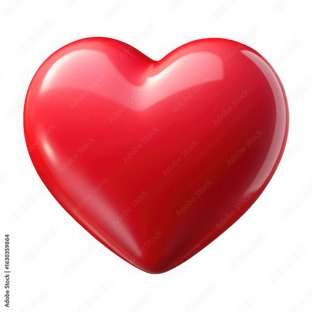 Glossy red heart symbol of love and affection isolated on transparent background Glossy red heart symbol of love and affection isolated on transparent background