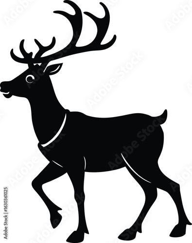 Reindeer for sleigh silhouette