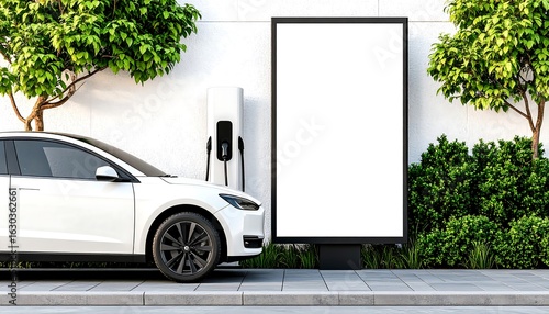 Electric vehicle charging station mockup