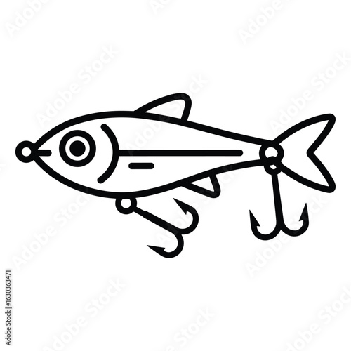 Illustration of fishing lure isolated on white background