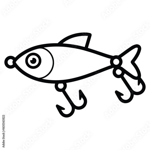 Illustration of fishing lure isolated on white background