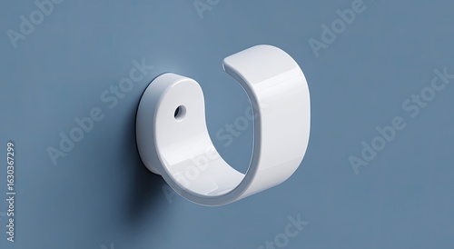 White plastic wall mount, curved design