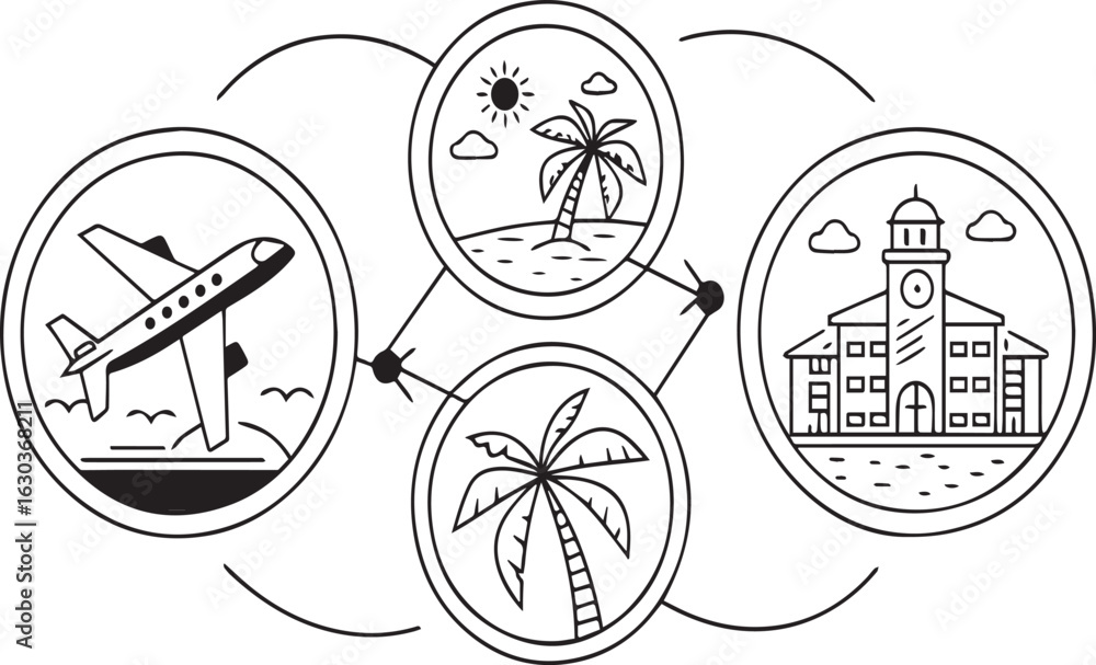 Fototapeta premium Travel Adventure Symbol Pack