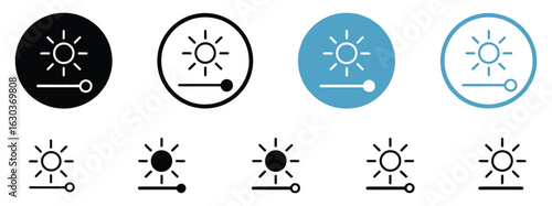 Adjust brightness icon set for your next project offers sleek control and visual clarity