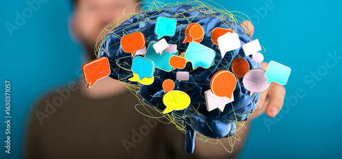 Abstract image of a brain w...