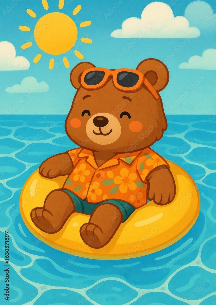 Bear relaxing on sunny day Bear relaxing on sunny day