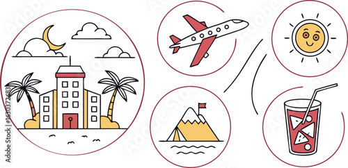 Flat Style Vacation Clipart Collection
