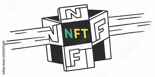 Nft digital art collectible token and blockchain technology concept for crypto art investment ideas crypto vector line icon on transparent background