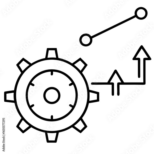 Clock with gears and timeline arrows extending outward – progress and development metaphor