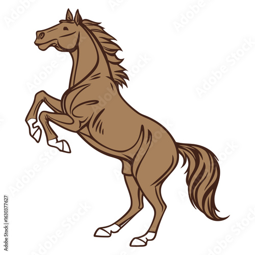 rearing horse vector illustration for logo and design projects